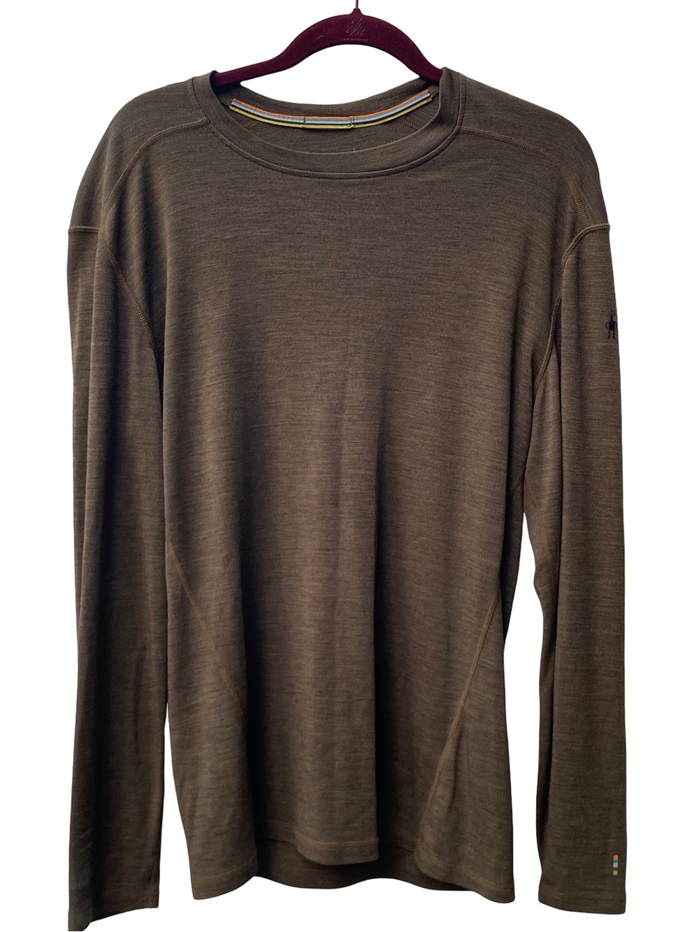 Smartwool Merino 250 wool brown long sleeved base layer size men’s medium